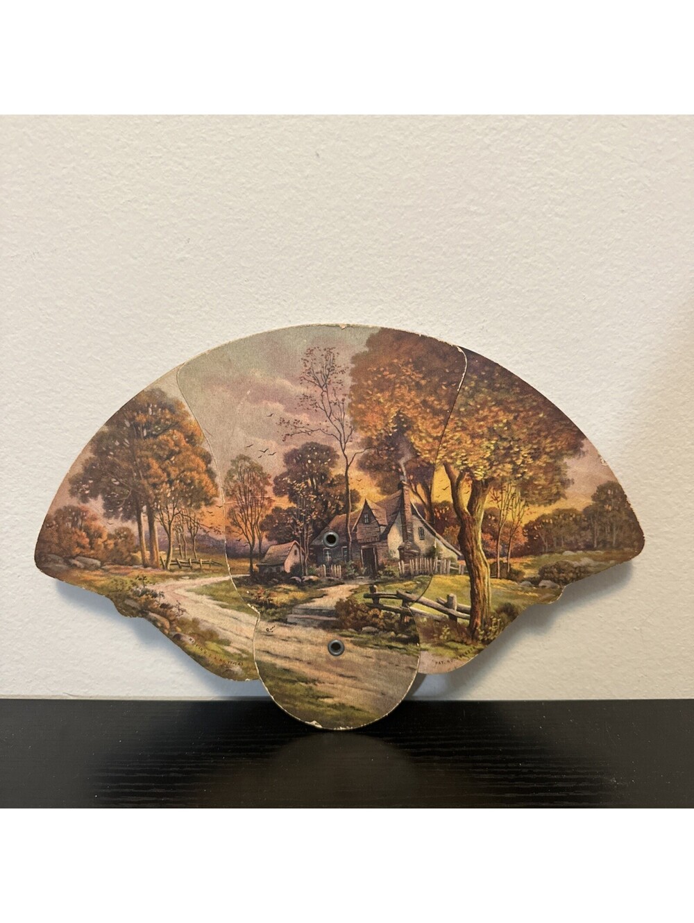Vintage Tri-fold Folding Cardboard Hand Fan Advertising Federal Savings And Loan